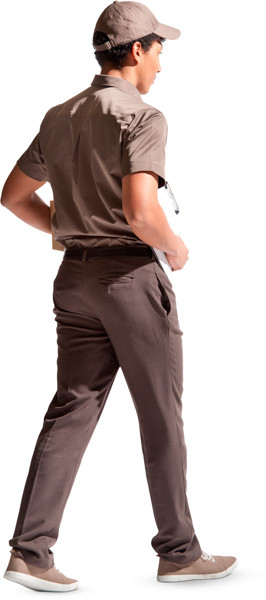 Walking courier with parcel image