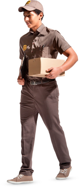 Walking courier with parcel image