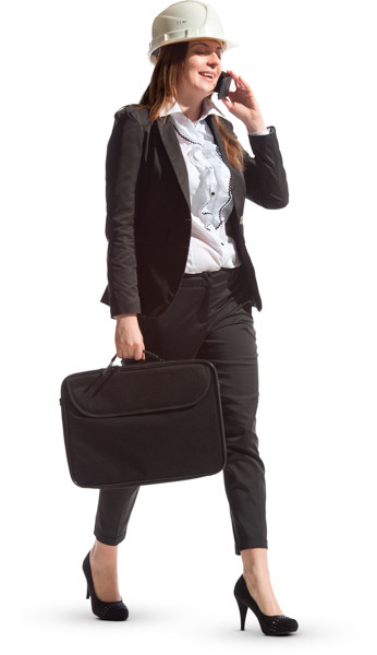 Walking engineer with briefcase image