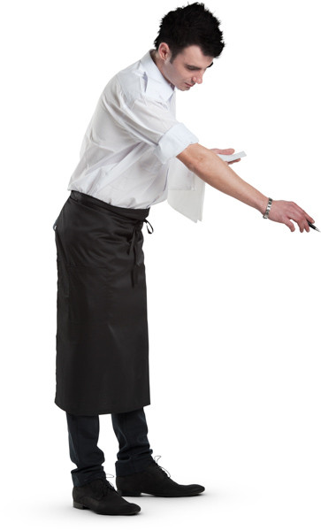 Standing waiter taking order image
