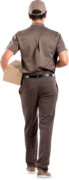 Walking courier with parcel image