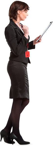 Standing hostess with documents image