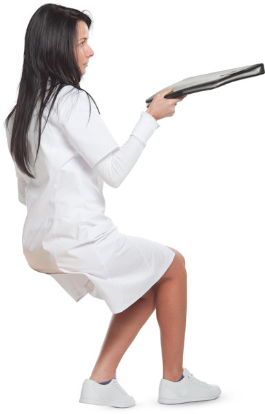 Sitting doctor with documents image