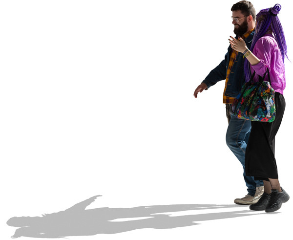 Friends walking with bags image