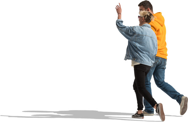 Walking couple image