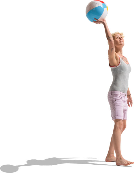 Girl with beach ball image