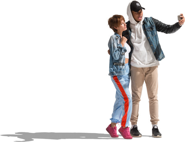 Couple taking selfie image