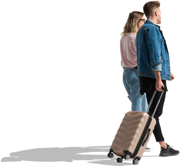 Couple with suitcase image
