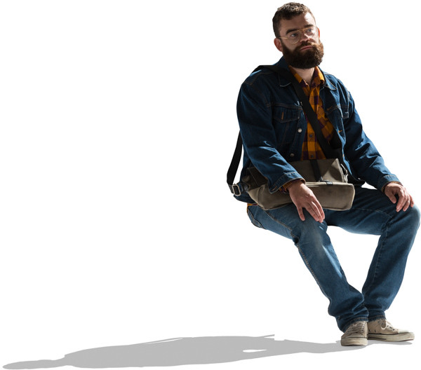 Man sitting in the sun image