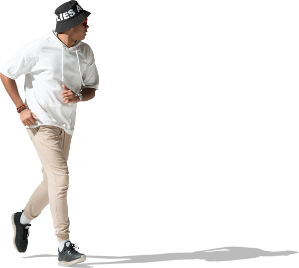 Man running in the sun image