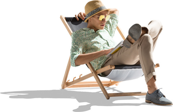 Man on sunbed image