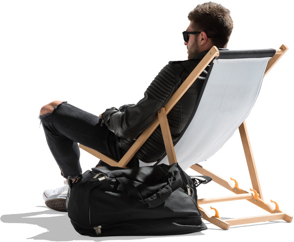 Man on sunbed image