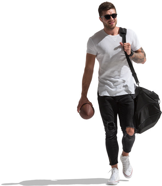 Walking man with bag image