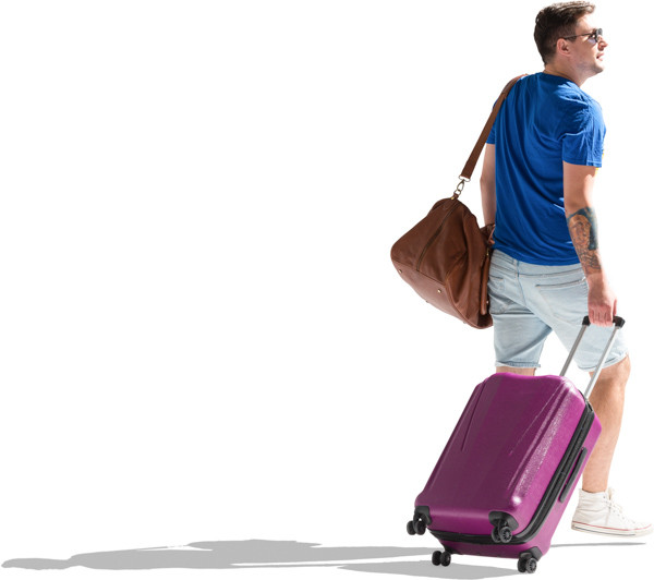 Man walking with suitcase image