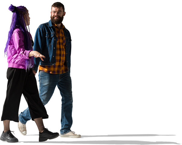 Friends walking in the sun image
