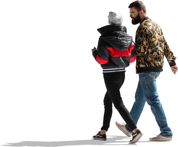 Walking couple image