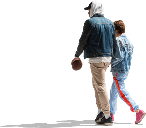 Walking couple in jackets image