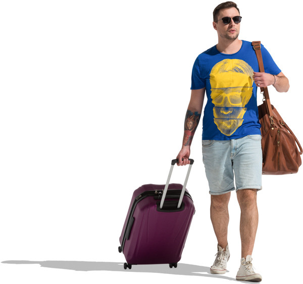Man Walking With Suitcase