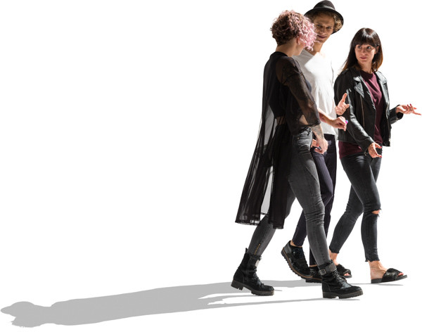 Group of friends walking image