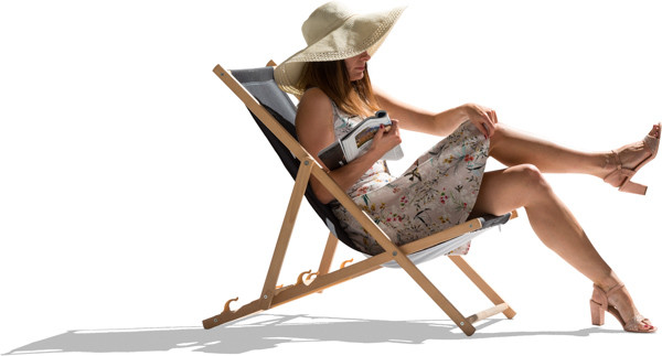 Woman on sunbed image
