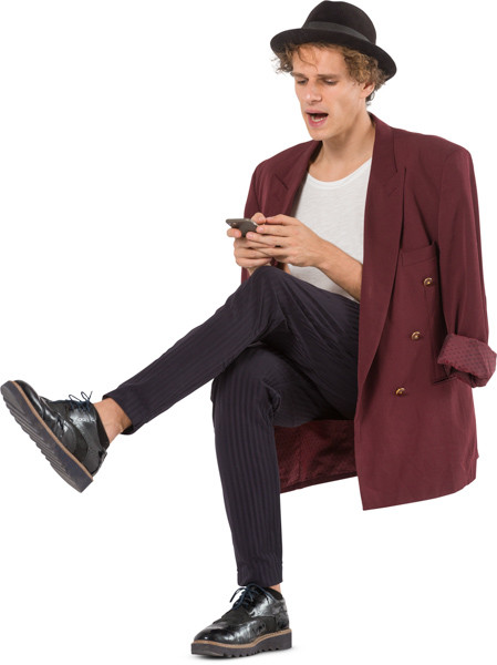Man with phone image