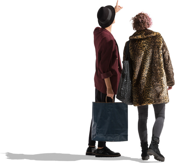 Couple standing back image