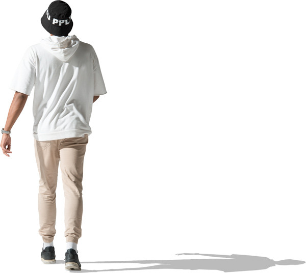 Man walking in the sun image