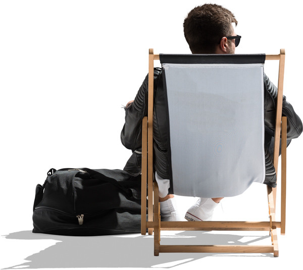 Man on sunbed image