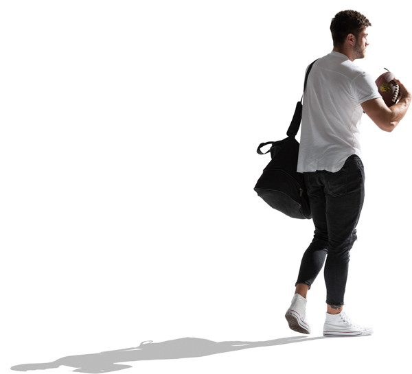 Walking man with bag image