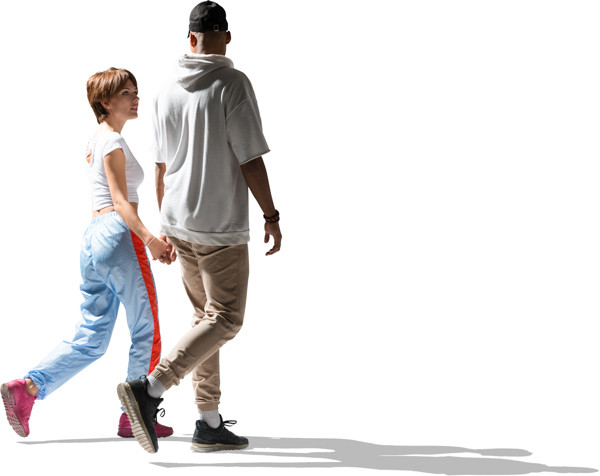 Couple walking in the sun image
