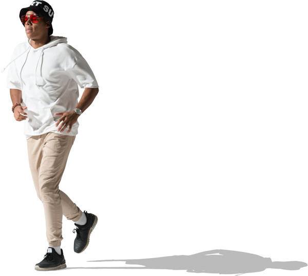 Man running in the sun image