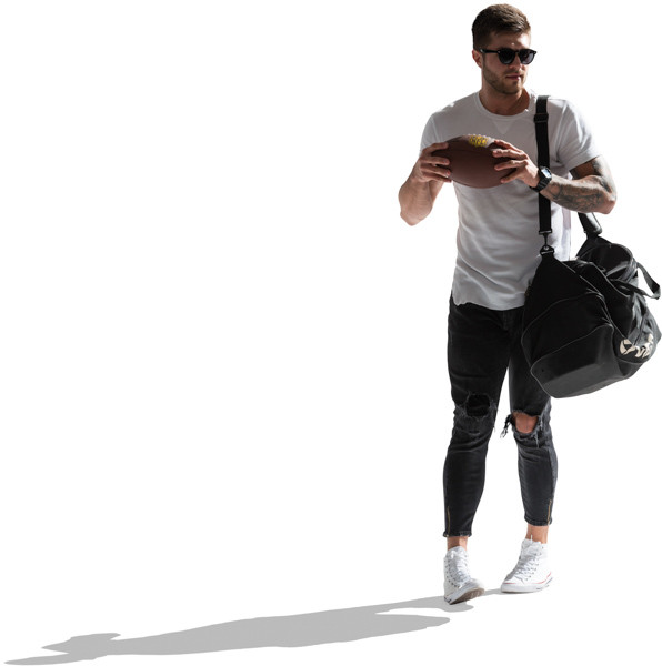 Walking man with bag image