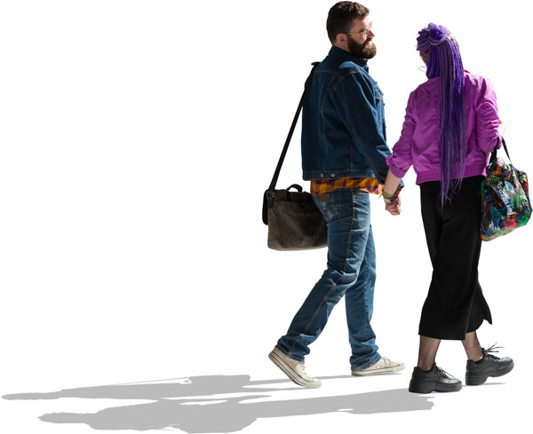 Friends walking with bags image