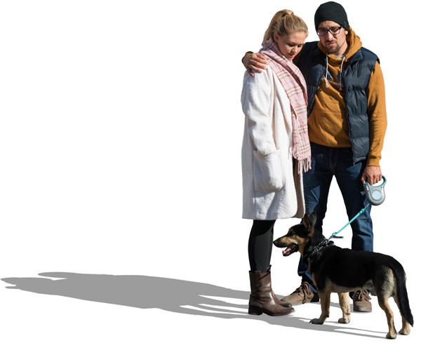 Standing couple with dog image