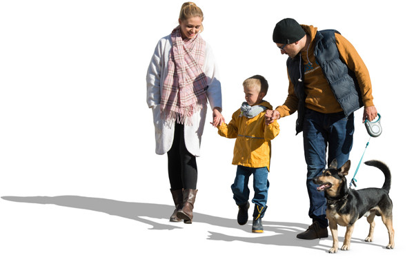 Walking family with dog image