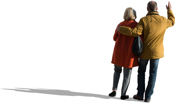 Walking couple image