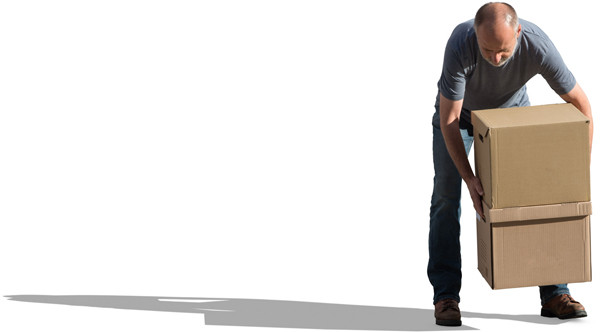 Man with cardboard box image