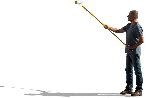 Standing man painting wall image