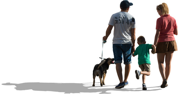 Walking family with dog image