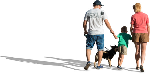 Walking family with dog image