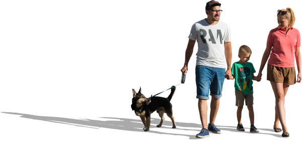 Walking family with dog image