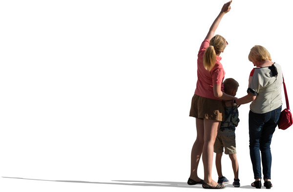 Two woman standing with boy image