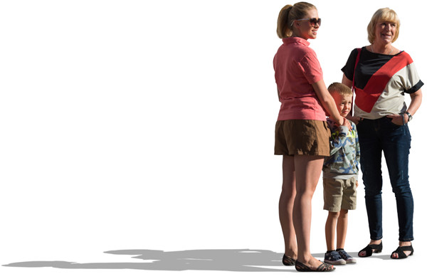 Two woman standing with boy image