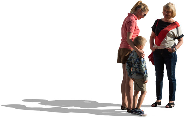 Two woman standing with boy image