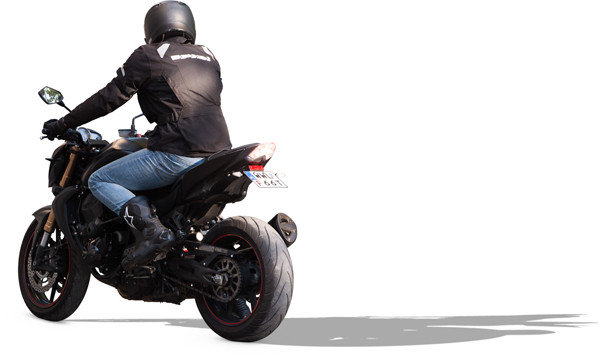 Man riding on motorbike image