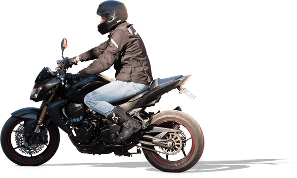 Man riding on motorbike image