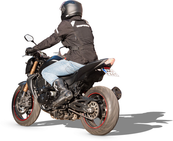 Man riding on motorbike image