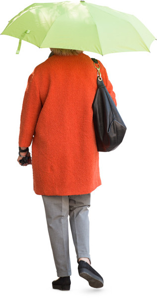 Walking woman with umbrella image