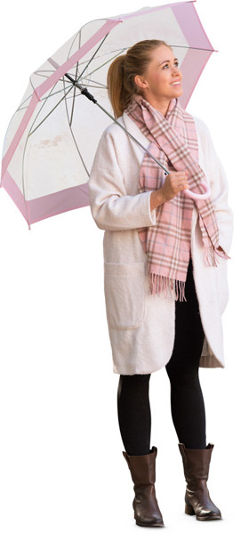 Standing woman with umbrella image