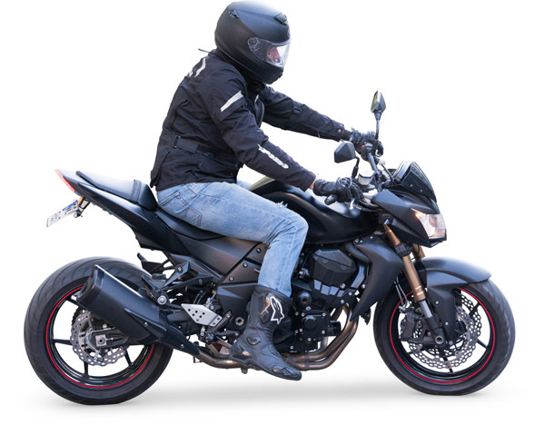 Man riding on motorbike image